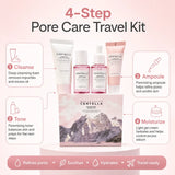 Centella Hyalu-Cica and Poremizing Travel Kit,Toner, Ampoule Serum,Face Moisturizer Cream and Night Sleeping Pack Mini 4pcs Set