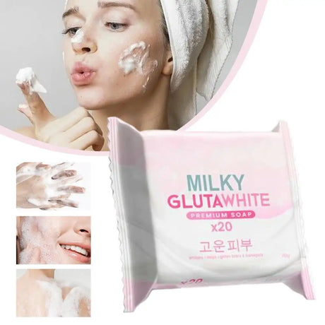 1-10PCS Korean MILKY GLUTAWHITE Premium Soap 70g Deep Cleansing Nourishing Rich Foam Soap Efficient Body Face Cleansing Care