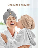 Button Up Hair Towel Wrap High Absorbency Microfiber Towels Curly Hair Girls' Quick Drying Towels Hair Drying Towels Hair Towel