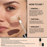 Lakerain 5-Color Waterproof Concealer Matte High Coverage Oil-Control Foundation For Acne Scars And Dark Circles Cosmetics