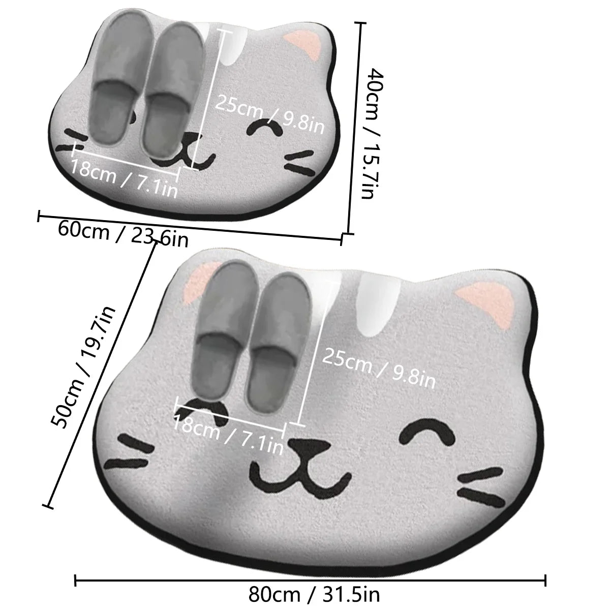 Thickened Special-shaped Absorbent Bathroom Floor Mat Flannel Toilet Mat Shower Room Non-slip and Dirt-resistant Foot Mat