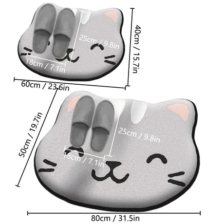 Thickened Special-shaped Absorbent Bathroom Floor Mat Flannel Toilet Mat Shower Room Non-slip and Dirt-resistant Foot Mat