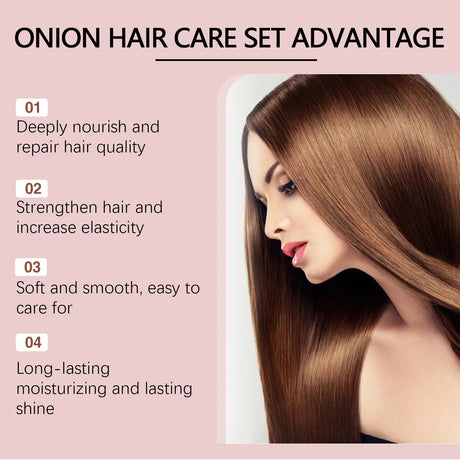Rosemary Onion Hair Growth Shampoo and Conditioner Set for Dry Damaged Hair Repair | Anti Hair Loss Scalp Treatment, Deep Hydration, Shiny Frizz Control | Shipped from USA Fast Delivery