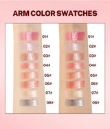 Qibest 8 Colors Moisturizing Diamond Shimmer Glitter Lip Gloss Makeup Sparkling Glitter Liquid Lipstick Pearl Lipgloss Tint
