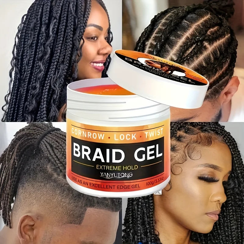 Styling Braiding Gel Wax Carbomer Long Lasting Strong Hold Pomade Anti-Frizz Smooth Hair Finishing Shaping Hair Edge Control