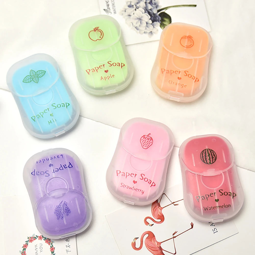 Portable Hand Soap Sheets for Travel | Dissolving Cleanser Wipes | Alcohol-Free | On-the-Go 50 Sheets/Box