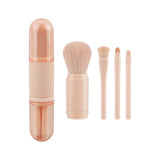 4in1 Travel Makeup Brushes Set Retractable Kabuki Brush and 3 Small Brushes For Eye With Soft Bistles Small Portable For Touchup