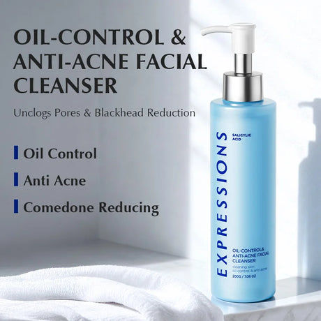 Korean Facial Cleanser – Salicylic Acid + Niacinamide, Blue Lotus & Lotus Extract for Fresh Clean & Oil-Balanced Skin