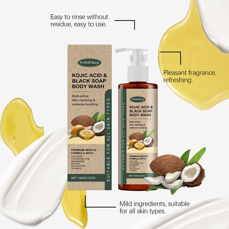 Collagen Shower Gel Brighten Body Lighten Fine Lines Oil Control Lasting Fresh Hydrating Skin Exfoliator Kojic Acid Body Wash