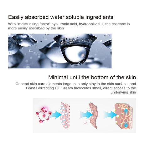 45ml Color Correcting CC Cream Facial Centella Asiatica Repair BB Cream Natural Concealer Whitening Liquid Foundation Cosmetics