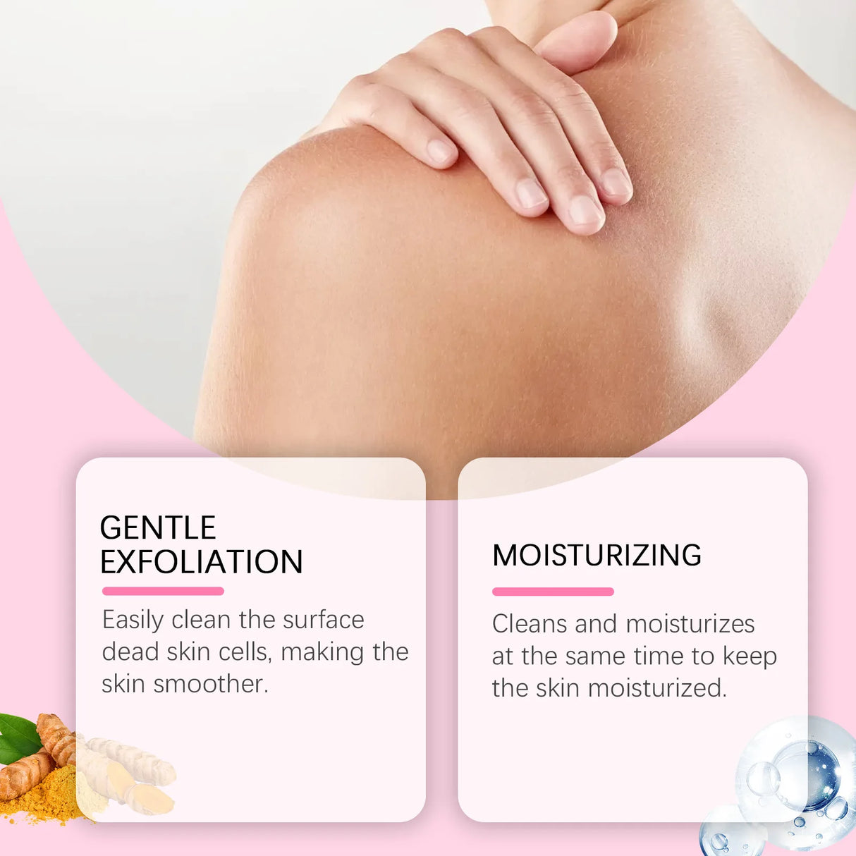 Bikini Area Exfoliator with 10% AHA+BHA & Turmeric For Bikini Underarm Area,Skin Moisturizing, Smoothing Exfoliating Body Scrub