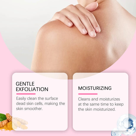 Bikini Area Exfoliator with 10% AHA+BHA & Turmeric For Bikini Underarm Area,Skin Moisturizing, Smoothing Exfoliating Body Scrub