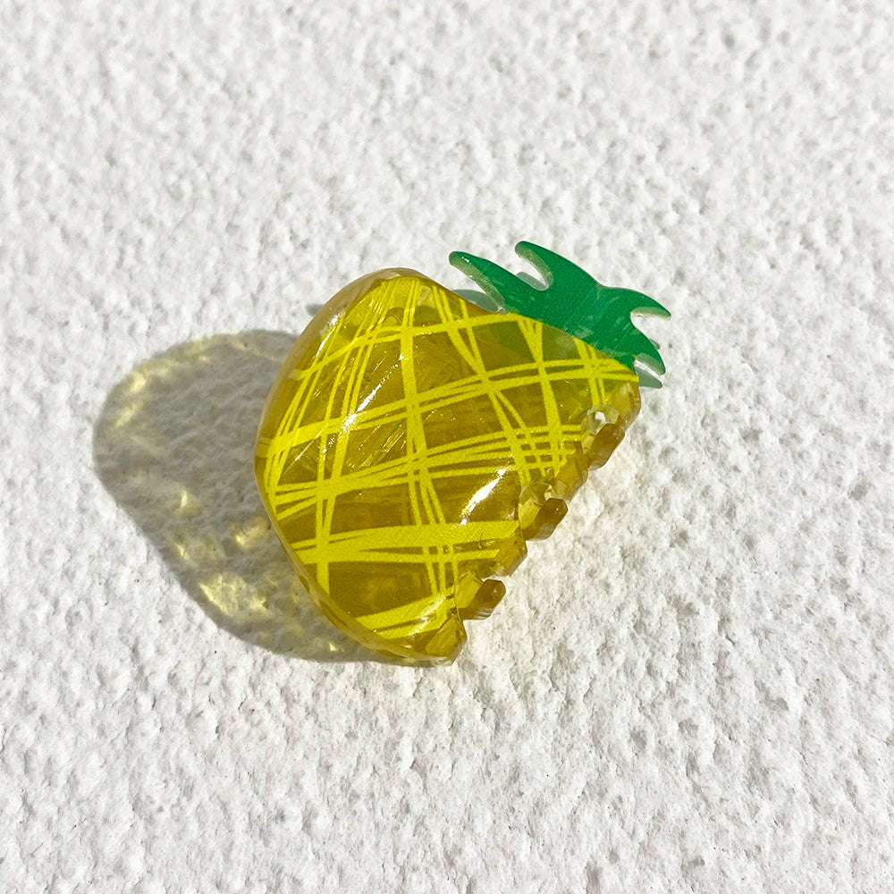 Cute Acrylic Watermelon Kiwifruit Lemon Fruits Large Size Hair Clip Claw For Women New Transparent Geometric Hair Accessories