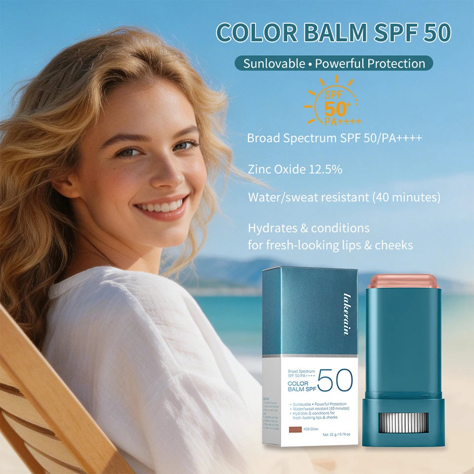 Lip & Cheek Color Balm SPF 50 Mineral Broad Spectrum Sun Protection Water Sweat Resistant Hydrating Long Lasting Buildable Blush