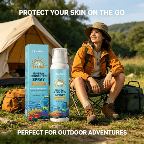 OceAura Sunscreen Spray Spf 50 Anti UV Protection Oil Control Waterproof Sunburn Prevention Skin Care Mineral Sun Cream Spray