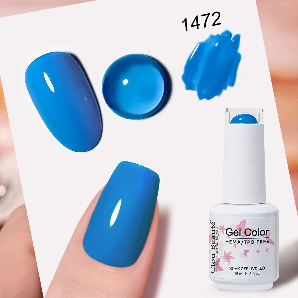 Clou Beaute Grey Color Nail Gel Polish Full Coverage Nail Polish Dark Red Gel Lacquer Varnish Vernis Semi Permanent Nail Art