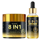 SEYHZE 8in1 Hydrating Facial Serum & Tightening Cream Set 2pcs Skincare Kit with Niacinamide Collagen Ceramides Aloe + Snow Aloe