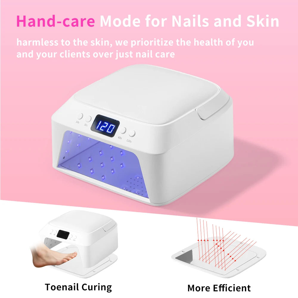 71 LEDs UV Nail Lamp Large Space Nail Dryer with Hand Pillow Smart Sensor 72 W Professional UV Lamp For Nails Manicure Pedicure