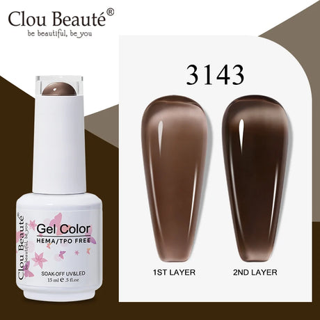 Clou Beaute Translucent Jelly Nude Pink Nail Gel Polish 15ml Vernis Semi Permanent Gel Colorful Varnish Nail Art Manicure Gel