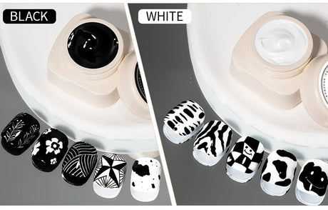 RS NAIL 5g Painting Gel Nail Polish Black White Nail Painting Art Gel Line Flower Drawing Gel Semi-solid UV LED Soak Off Varnish