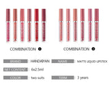 HANDAIYAN 1/6 PCS Lipstick Set Make-up for Women Non Stick Cup Waterproof Long Lasting Cosmetics Korean Makeup Matte Lipstick