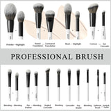 BEILI Dual-ended Makeup Brush Set Professional 12 Pcs Vegan Contour Foundation Powder Eyebrow Bronzer Brushes Cosmetics Kit