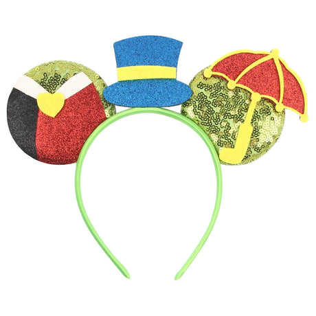 Newest Festival Party Cosplay Mouse Ears Headband 3.3" Ears Glitter Hairband Without Bow For Boys DIY Cartoon Hair Accessories