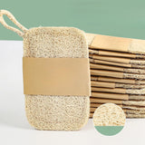 6pcs Natural Loofah Exfoliating Sponges - Gentle Body Scrubber for Shower & Bath, Bamboo Fiber Cleaning Pads
