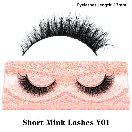 Half Lashes Mink Eyelashes Fluffy Soft False Eyelashes Wispy Cross Mink Eye Lashes Natural Short Mink Eyelash Extension Makeup