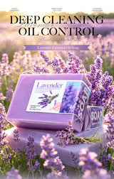 Natural Organic Lavender Essential Oil Soap Handmade Soap for Cleansing, Refreshing, Oil Control, Bath Soap