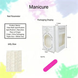 24PCS Juicy Red Cherry Hand Painted Press on Nails Vivid French Border Jelly Clear Almond Shape Fake Nails Summer Vibe