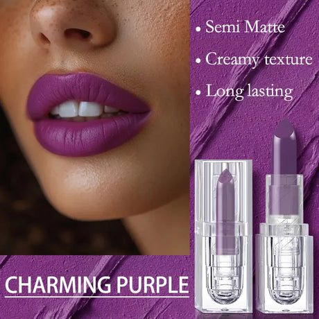 Purple Colors Velvet Matte Lip Mud Liquid Lipstick Waterproof Nude Lip Gloss  Sexy Women Lip Glaze Cosmetic