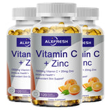 Alxfresh Vitamin C 1000mg with Zinc 20mg | Vitamin Dietery Supplement | Non-GMO & Gluten Free Vegan | for Immune Support Caps