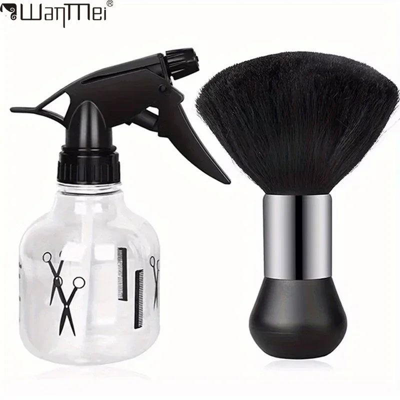 WANMEI Barber Hairdresser Water Sprayer Set Barbershop Hairdressing Neck Duster Cleaning Brush Professional Hair Styling Tool