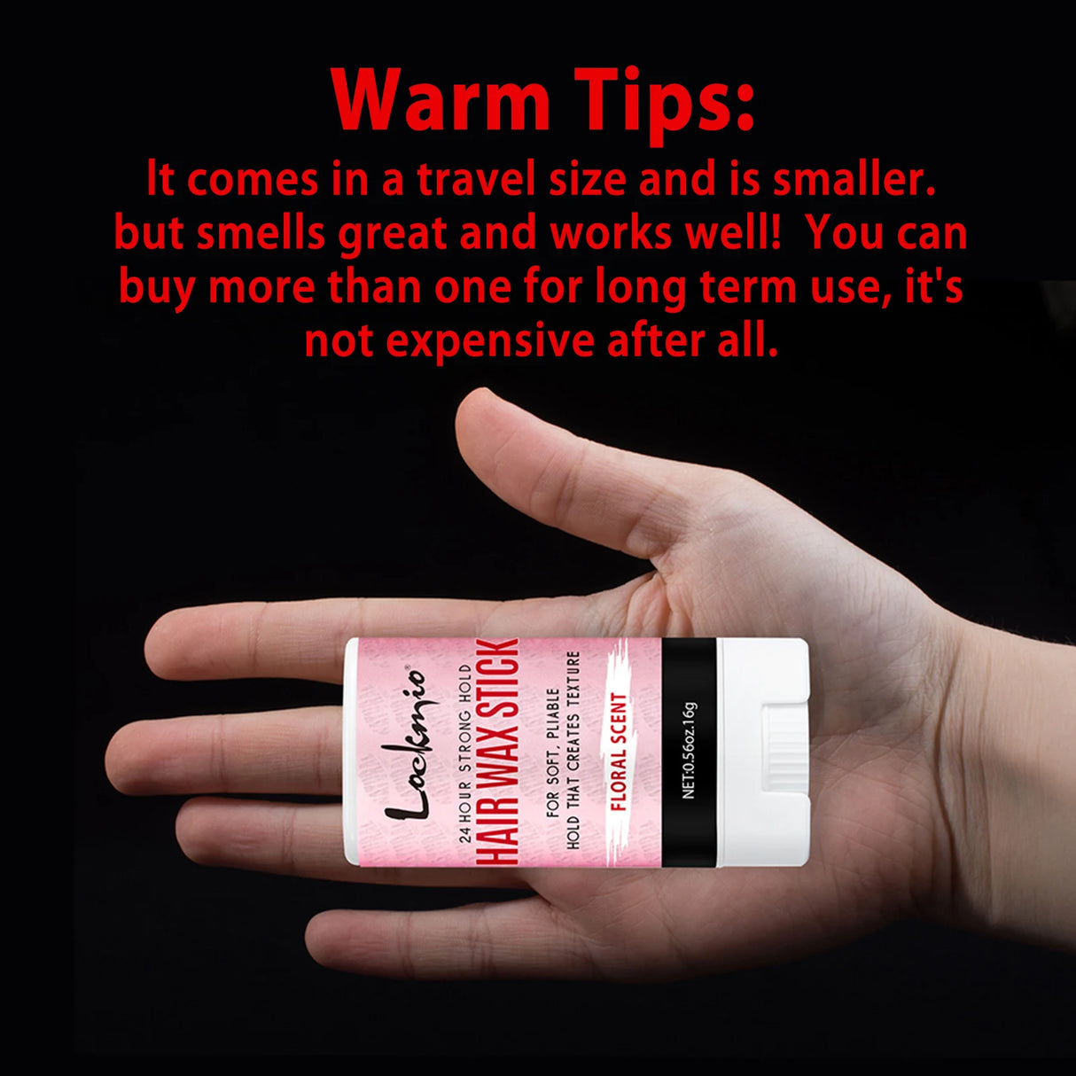 LOCKMIO Floral Scent Wax Stick Smoothing Strong Hold No-Greasy Gel Tames Frizz Broken Flyaway Hair Styling Pomade