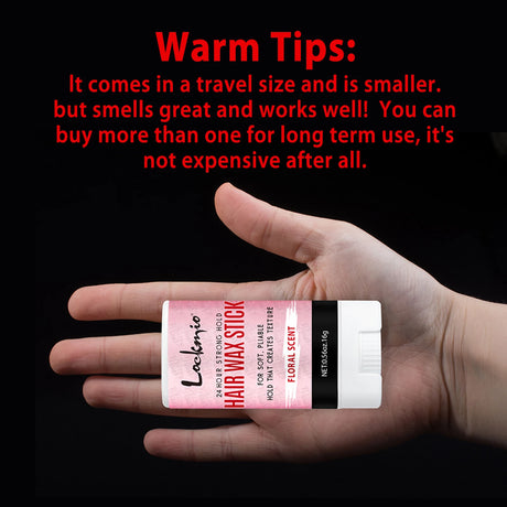 LOCKMIO Floral Scent Wax Stick Smoothing Strong Hold No-Greasy Gel Tames Frizz Broken Flyaway Hair Styling Pomade