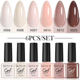 LILYCUTE 6Pcs/set 7ml Coffee Series Gel Nail Polish Kit 125 Colors Manicure Semi Permanent Soak Off UV Nail Art Gel Varnish