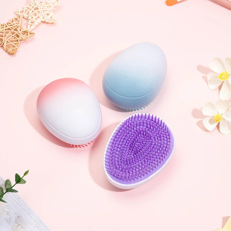 1 pcs Mini Detangling Hair Brush Gradient Egg Round Shape Tangle Hair Brushes Soft Hairbrush Salon DIY hair styling tools