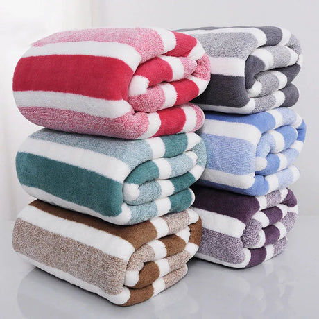 Striped Pattern Towel New Home Soft and Comfortable Bath Towels for Men and Women, Quick Drying Absorbent Towels For Bathroom