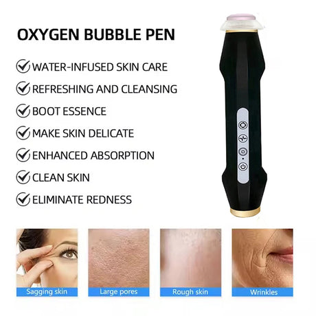 New Design - Portable CO2 Oxygen Bubble Pen Rechargeable Exfoliate Device Handheld Facial Clean Machine SPA Beauty Capsules