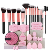 16PCS Professional Makeup Brush Set Premium Synthetic Eyeshadow Contouring Foundation Highlight Setting Powder Eyeliner Blending