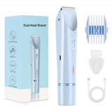 Women Electric Shaver Dual Head Bikini Trimmer Waterproof Body Hair  Trimmer Facial Hair Remover for Bikini Underarm Leg Arm