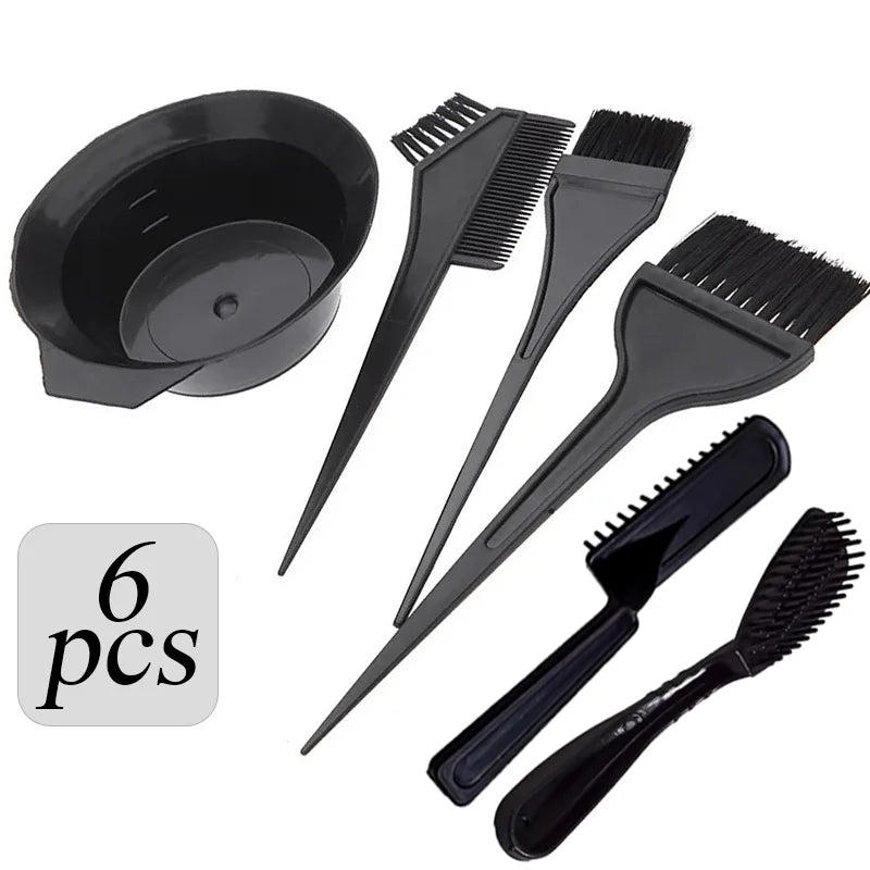 2/4/6pcs Professional Hair Dyeing Kit Color Mixed Bowl with Stirring Brush Coloring Bleaching Salon Hair Beauty Styling Tools