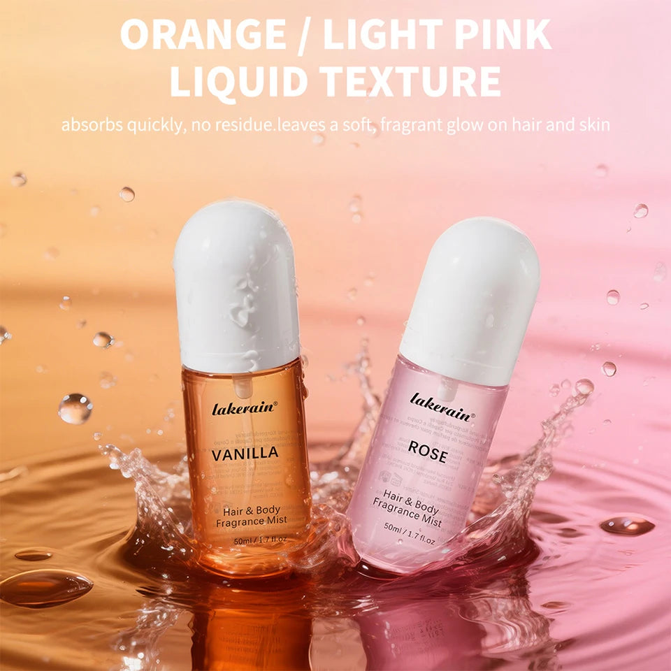 Vanilla & Rose Fragrance Mist Perfume Long Lasting Refreshing Portable Body Spray Gentle Natural Aroma for Women Daily Dating Tr
