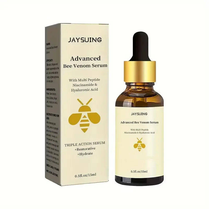 Bee Venom Serum Peptide Niacinamide Hyaluronic Acid Hydrating Essence Smooth Fine Lines Brighten Dull Daily Facial Skin Care