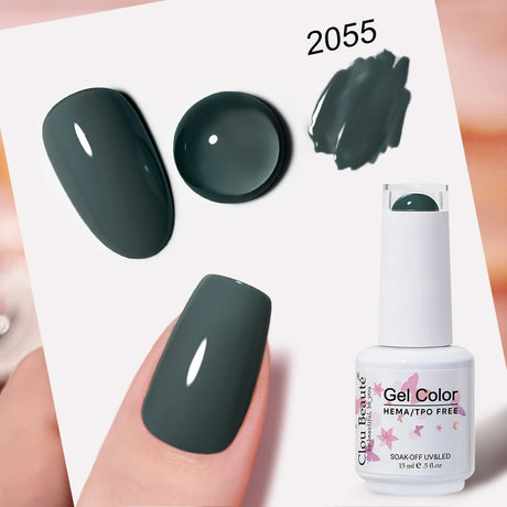 Clou Beaute Grey Color Nail Gel Polish Full Coverage Nail Polish Dark Red Gel Lacquer Varnish Vernis Semi Permanent Nail Art