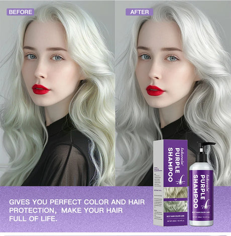 Purple Hair Dye Shampoo for Blonde to Cover Gray Non-irritating Hair Fading Yellow After Bleach Hair Shampoo Gray Hair Remedy