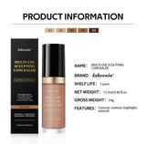 Lakerain 5-Color Waterproof Concealer Matte High Coverage Oil-Control Foundation For Acne Scars And Dark Circles Cosmetics