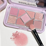 Mint diffuse pink blue small pink frame nine-color eyeshadow palette low saturation clear mint green pearl matte gentle pure des
