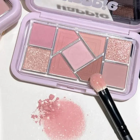 Mint diffuse pink blue small pink frame nine-color eyeshadow palette low saturation clear mint green pearl matte gentle pure des